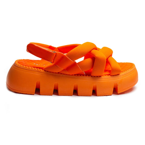 Turkish Women Orange Leather Sandal #2152