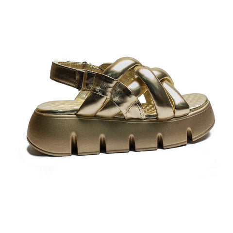 Turkish Women Gold Leather Sandal #2156