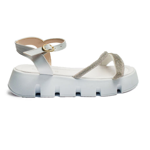 Turkish Women White Leather Sandal #2165