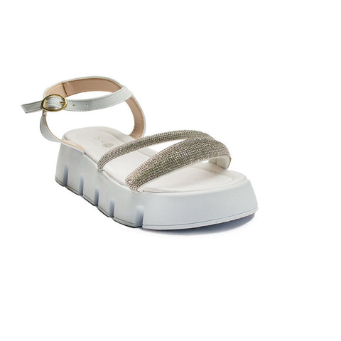 Turkish Women White Leather Sandal #2165