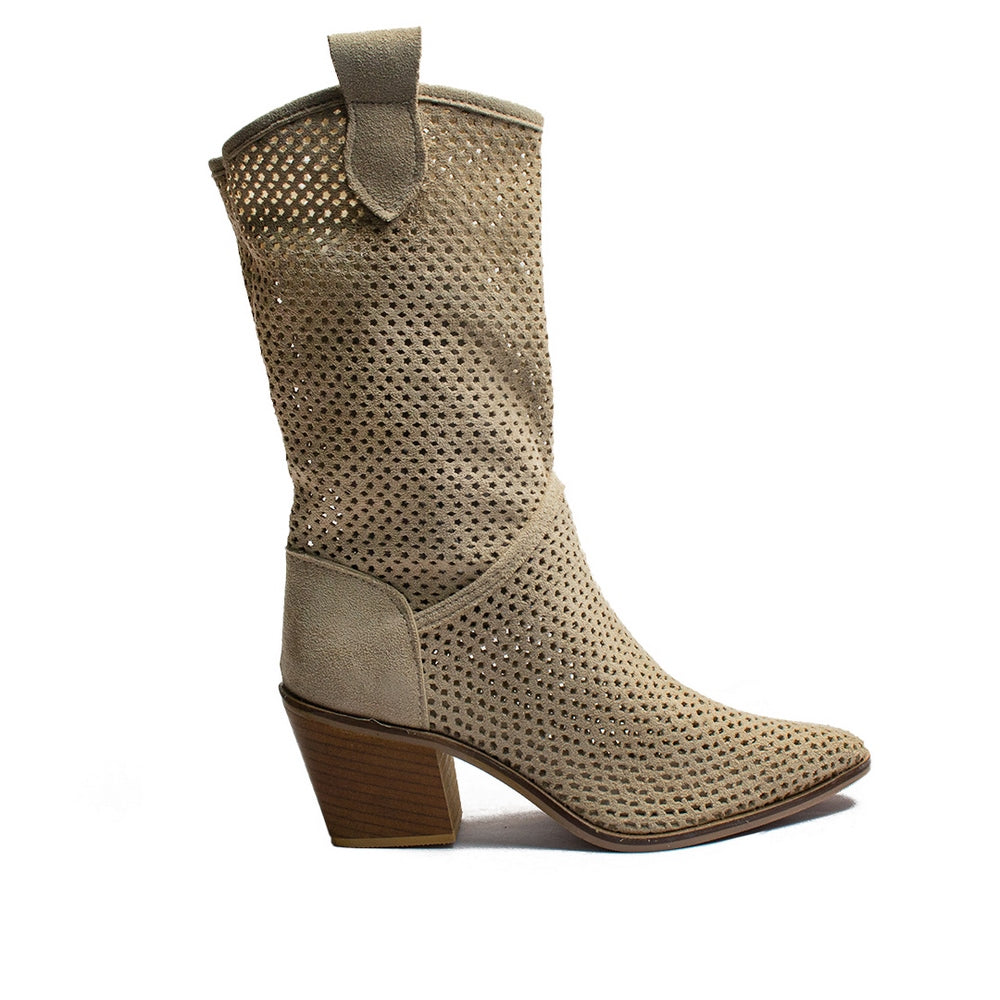 Turkish Women Beige Chamois Half Boot #2176