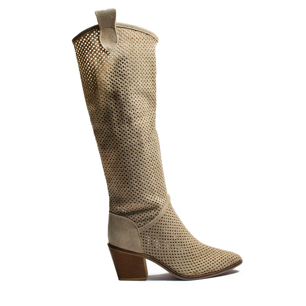 Turkish Women Beige Chamois Half Boot #2179