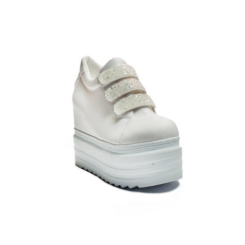 Turkish Women White Leather Wedges #2180