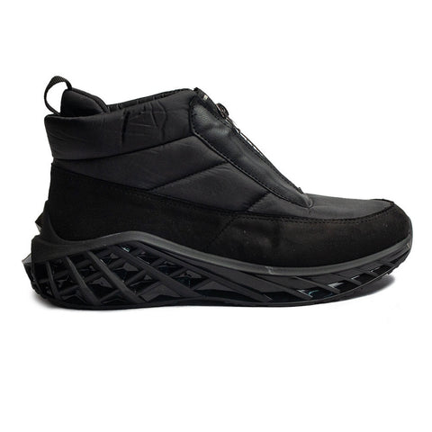 Turkish Women Black Leather * Chamois Half Boot #2186