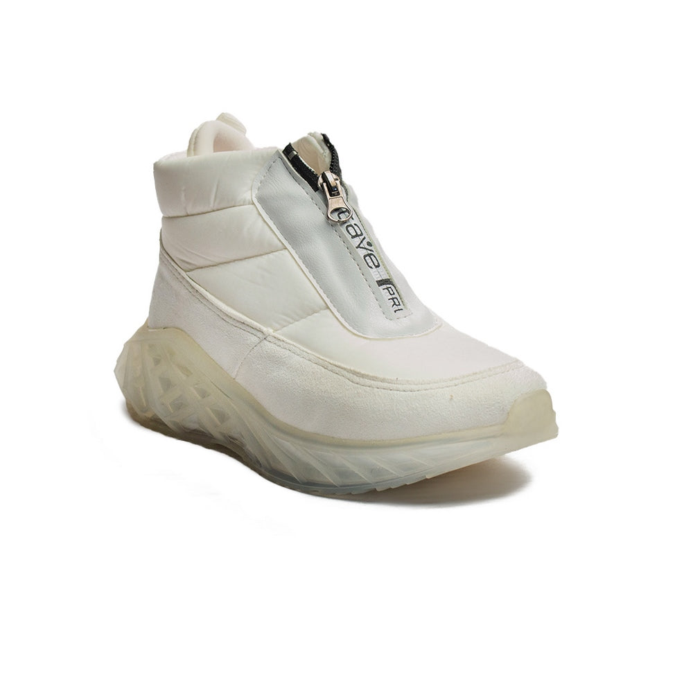 Turkish Women White Leather * Chamois Half Boot #2187