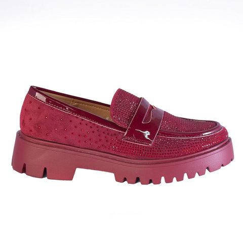 Europeon Union Women Maroon Chamois * Glitter Shoes #2202