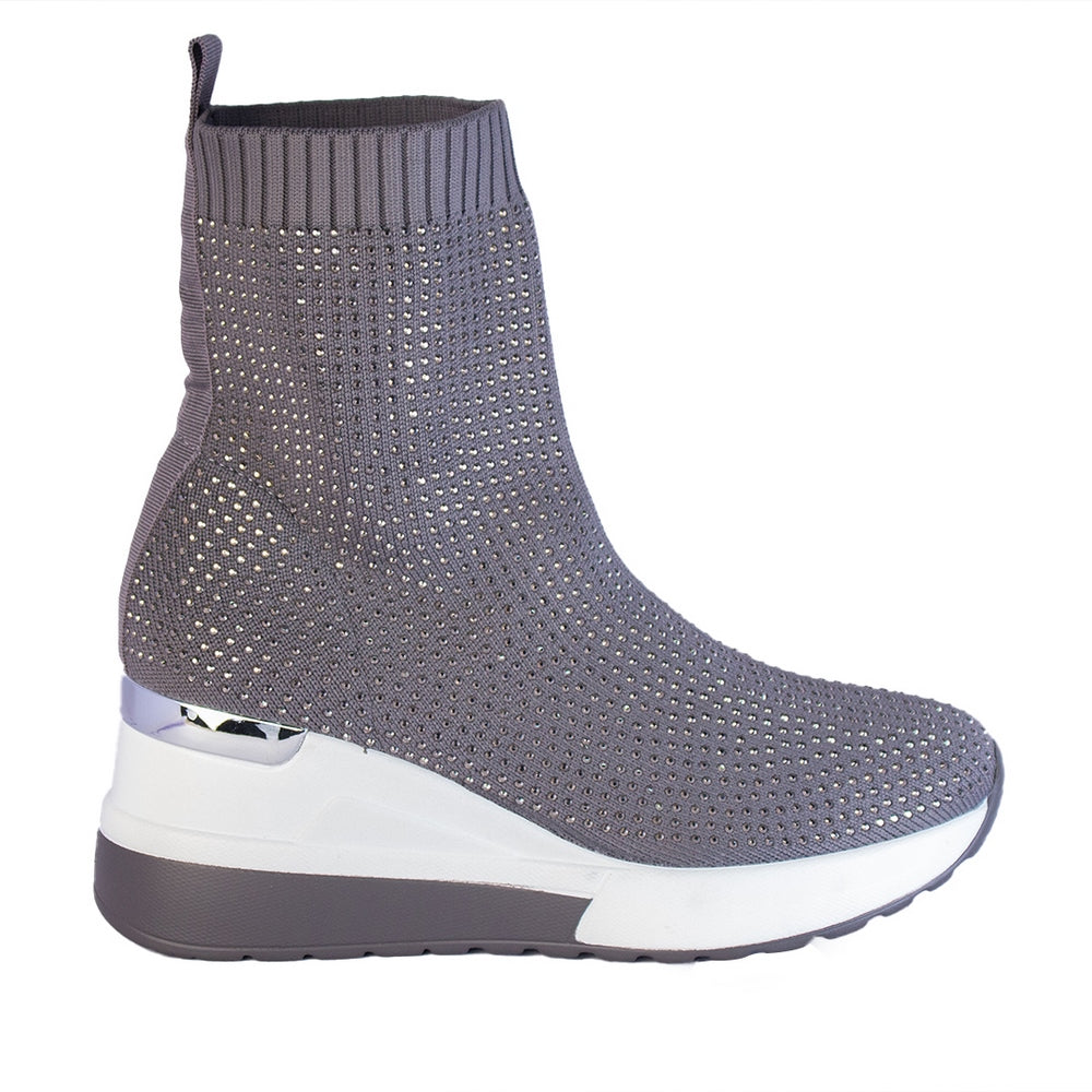 Europeon Union Women Grey Cloth Half Boot #2208