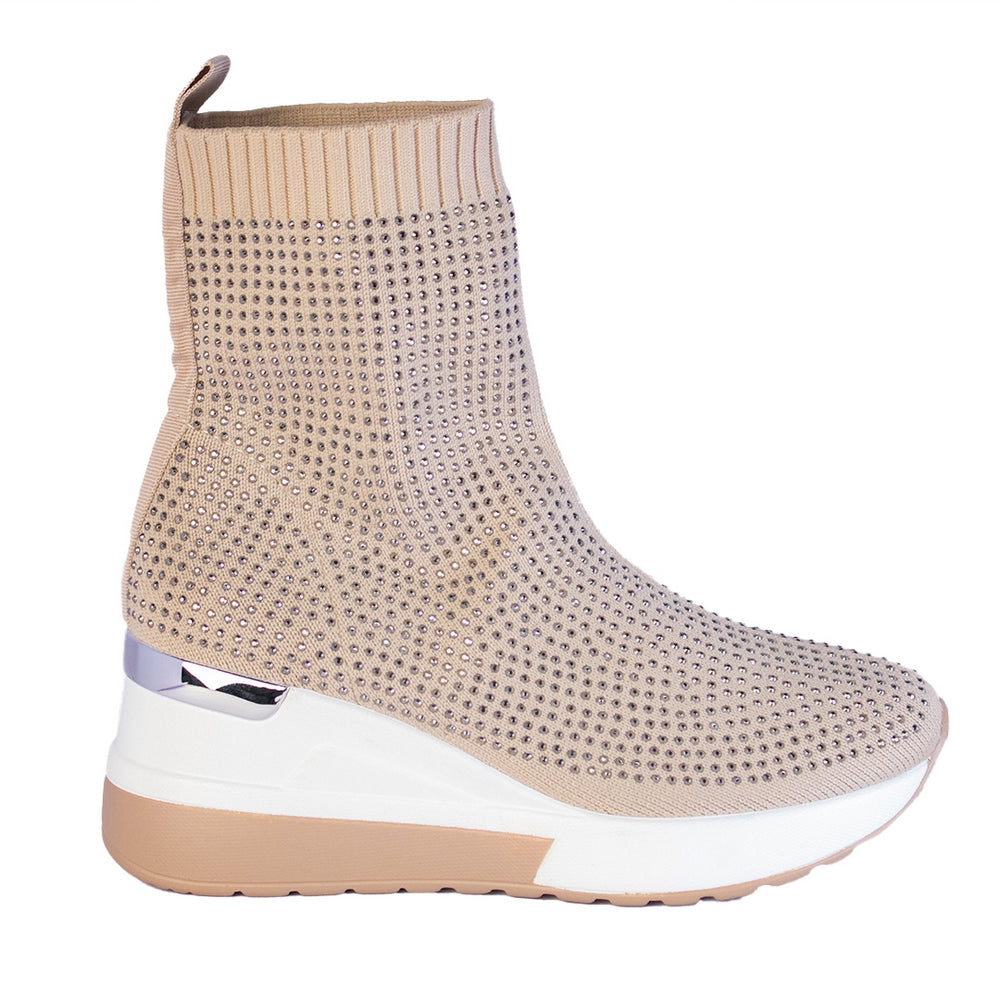 Europeon Union Women Beige Cloth Half Boot #2209