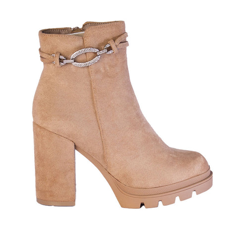 Europeon Union Women Beige Chamois Half Boot #2214