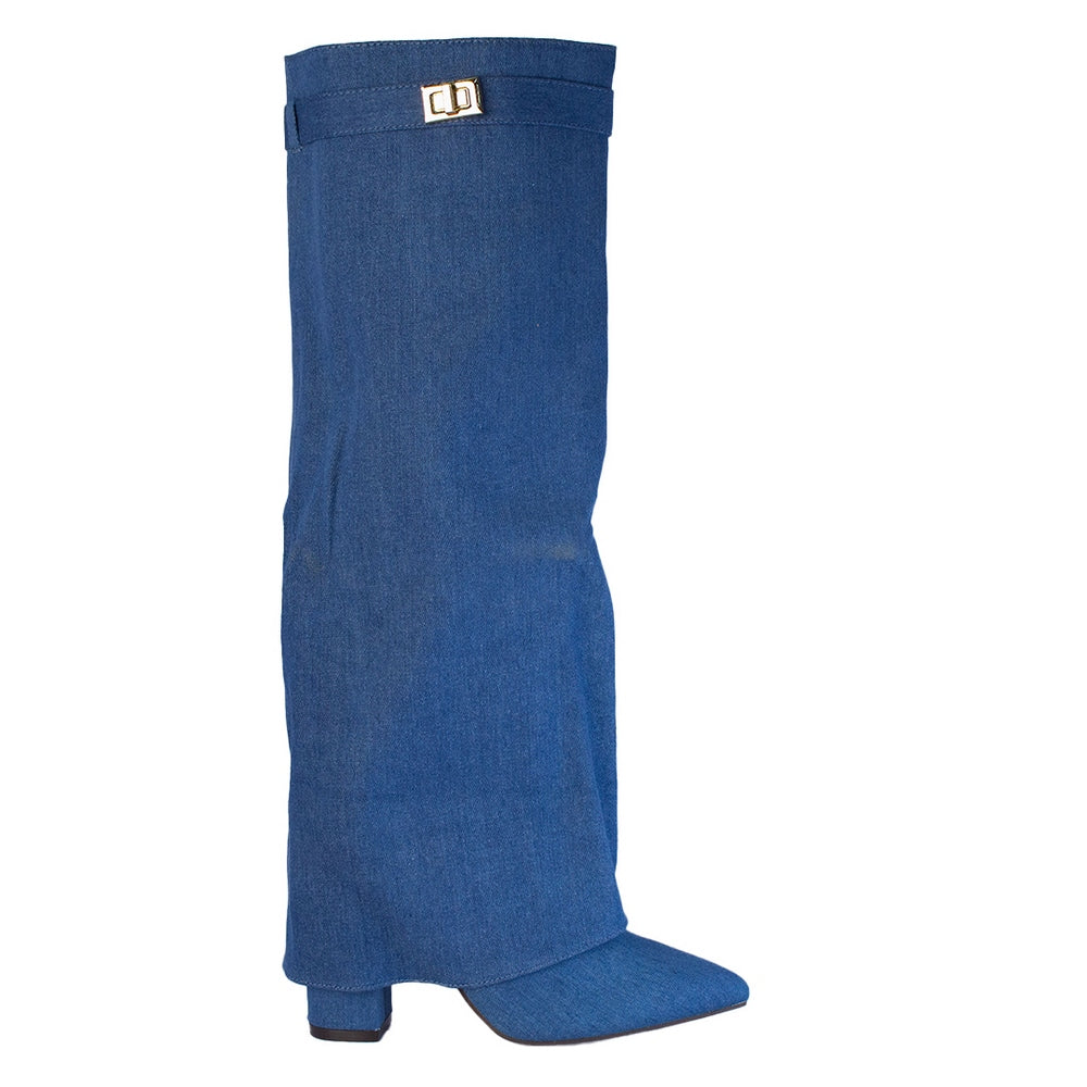 Europeon Union Women Blue Jeans Boots #2217