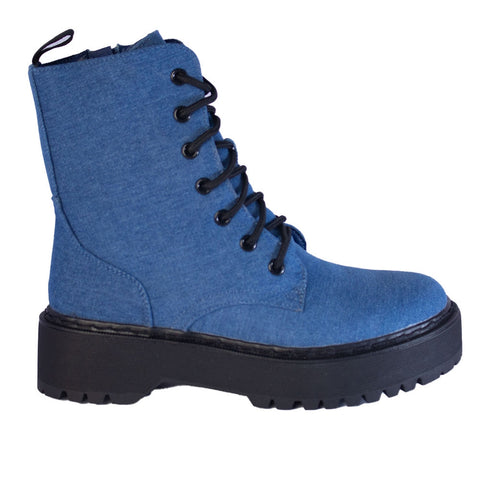 Europeon Union Women Blue Jeans Half Boot #2219