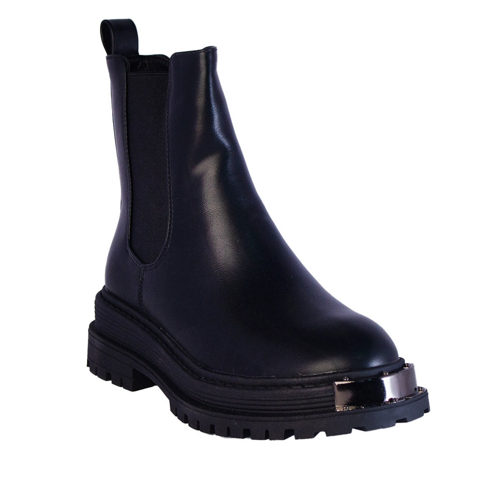 Europeon Union Women Black Leather Half Boot #2230