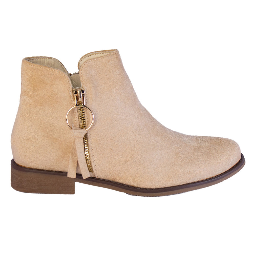 Europeon Union Women Beige Chamois Half Boot #2237