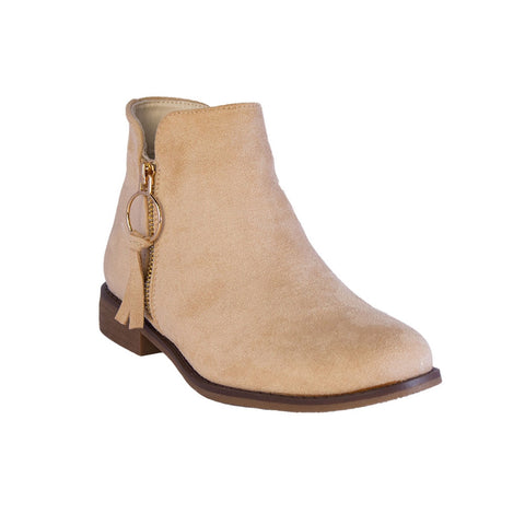 Europeon Union Women Beige Chamois Half Boot #2237