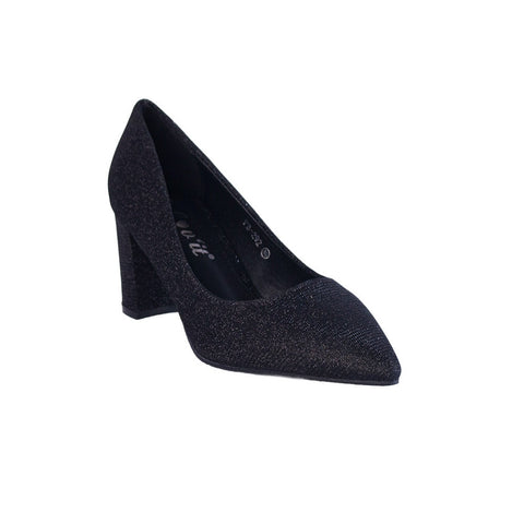 Europeon Union Women Black Glitter Heels #2243