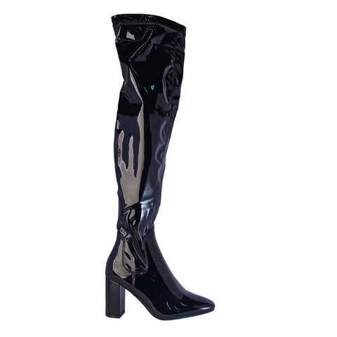 Europeon Union Women Black Vernis Leather Boots #2255