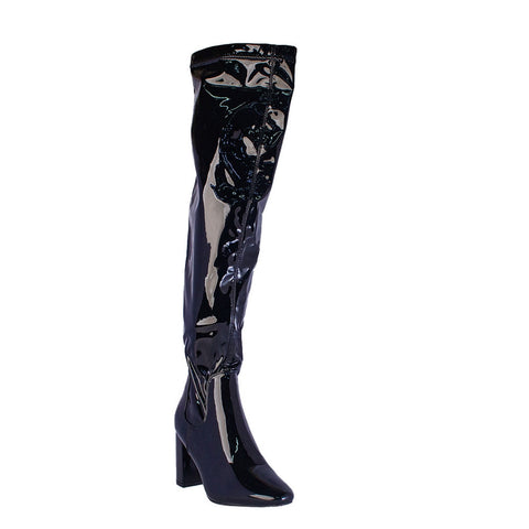 Europeon Union Women Black Vernis Leather Boots #2255