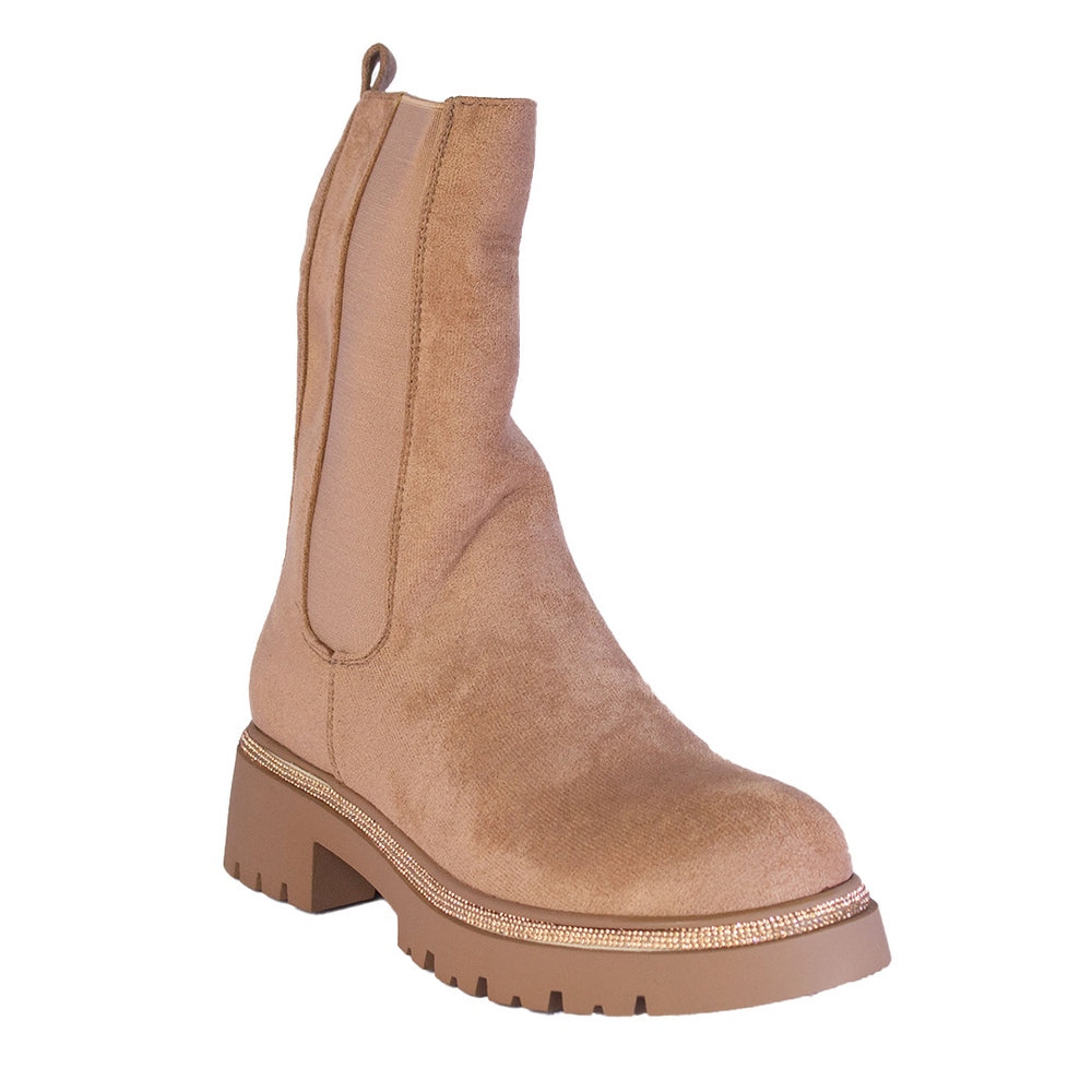 Europeon Union Women Beige Chamois Half Boot #2262