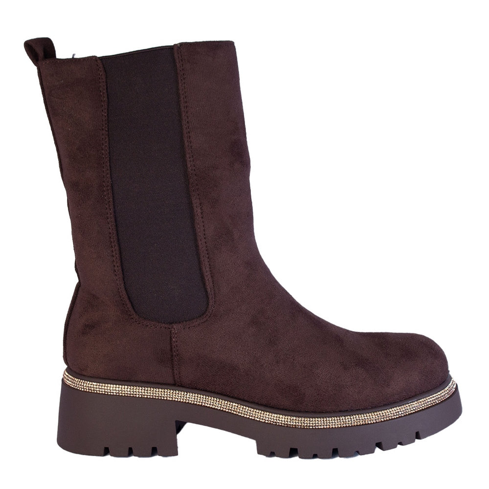 Europeon Union Women Brown Chamois Half Boot #2263