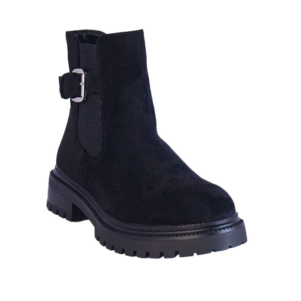 Europeon Union Women Black Chamois Half Boot #2275