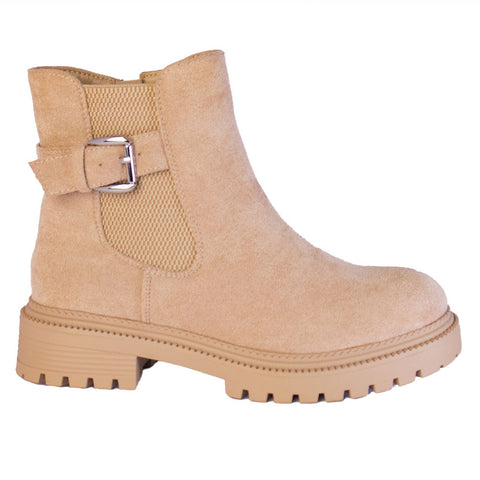 Europeon Union Women Beige Chamois Half Boot #2276