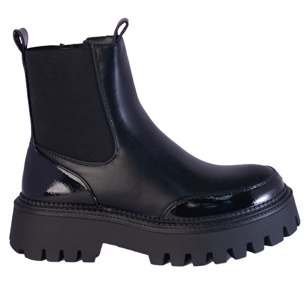 Europeon Union Women Black Leather Half Boot #2283