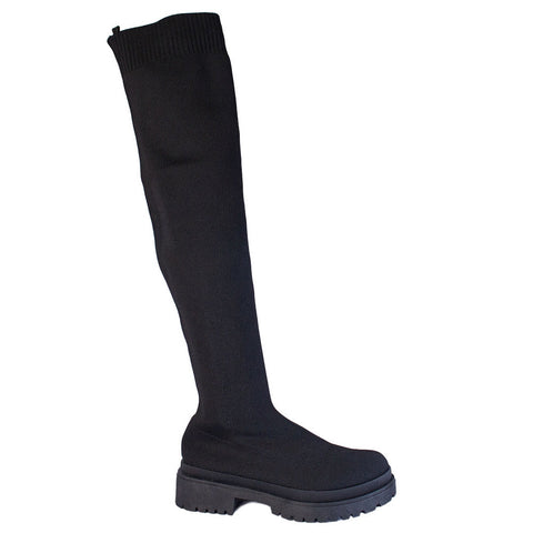 Europeon Union Women Black Cloth Boots #2290