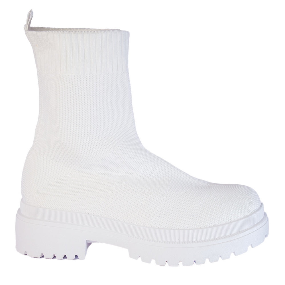 Europeon Union Women White Cloth Half Boot #2295