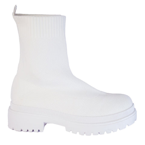 Europeon Union Women White Cloth Half Boot #2295
