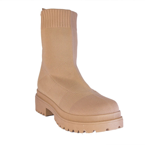 Europeon Union Women Beige Cloth Half Boot #2298