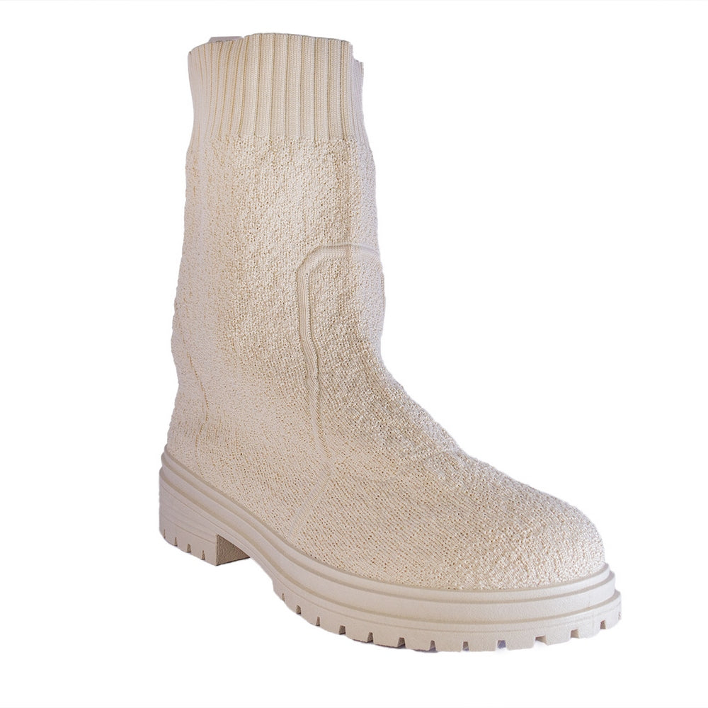 Europeon Union Women Beige Cloth Half Boot #2305