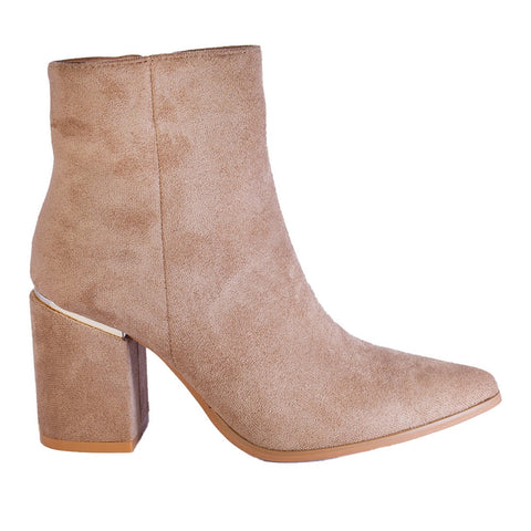 Europeon Union Women Beige Chamois Half Boot #2311