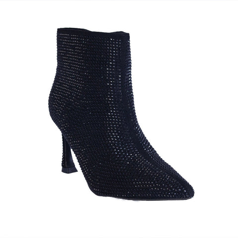 Europeon Union Women Black Glitter Heels #2314