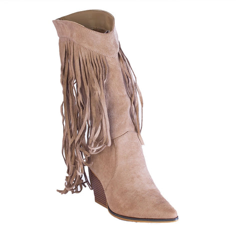 Europeon Union Women Beige Chamois Boots #2325