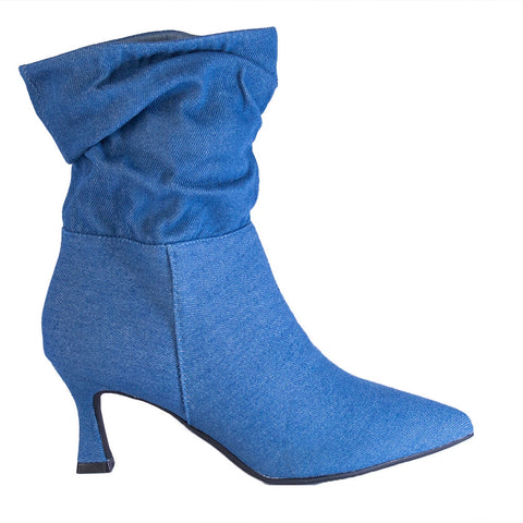 Europeon Union Women Blue Jeans Half Boot #2337