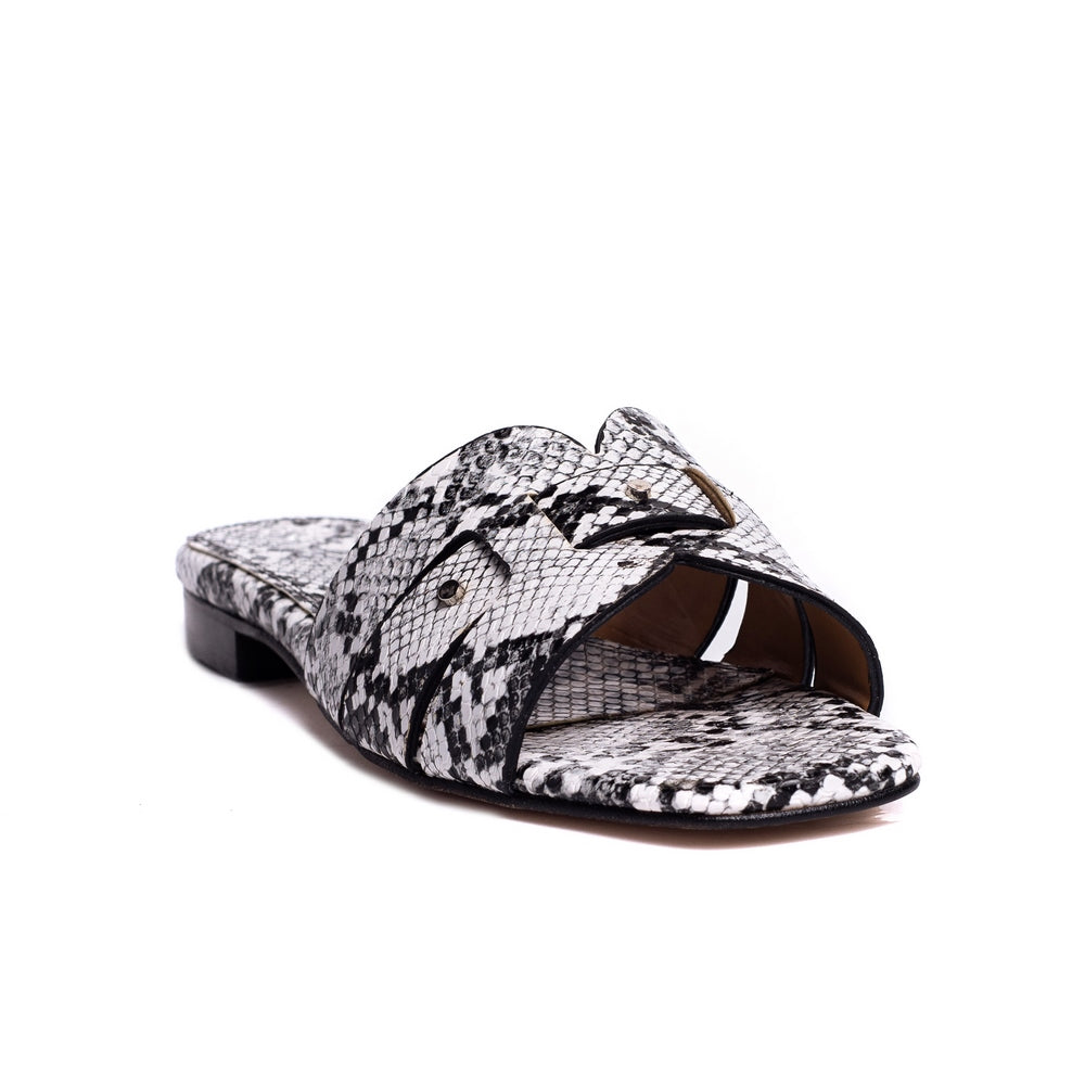 Turkish Women White Leather Slipper #0233