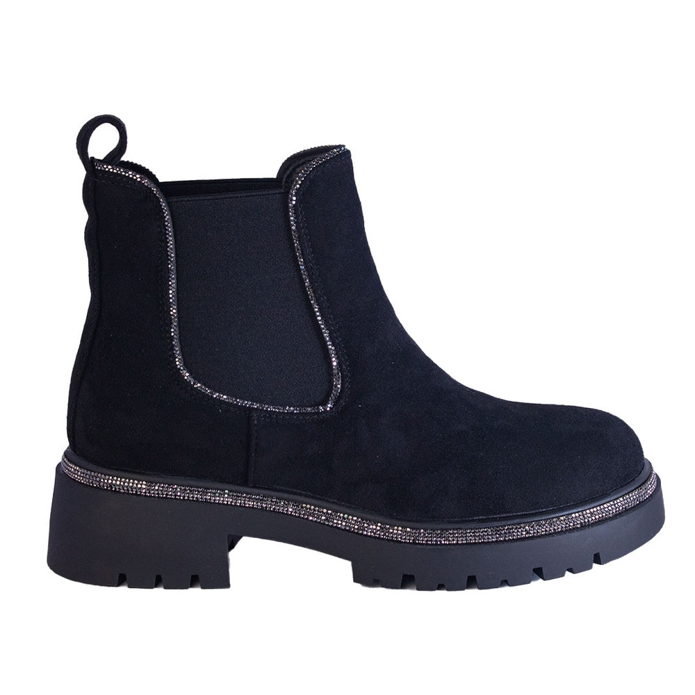 Europeon Union Women Black Chamois Half Boot #2340