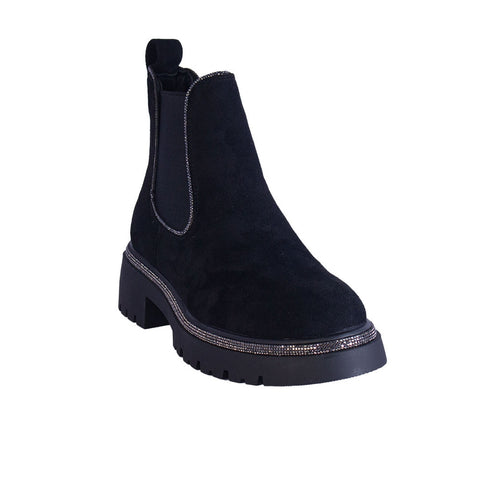 Europeon Union Women Black Chamois Half Boot #2340