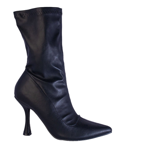 Europeon Union Women Black Leather Half Boot #2364