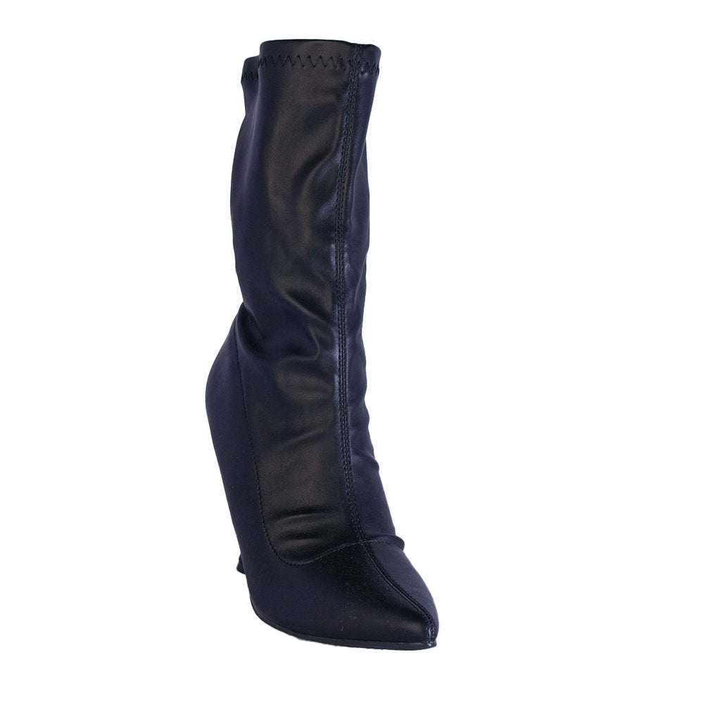 Europeon Union Women Black Leather Half Boot #2364