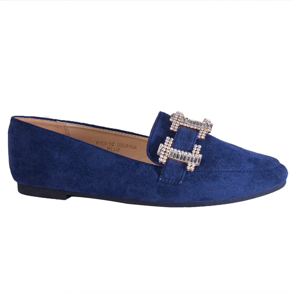 Europeon Union Women Dark Blue Chamois Shoes #2371