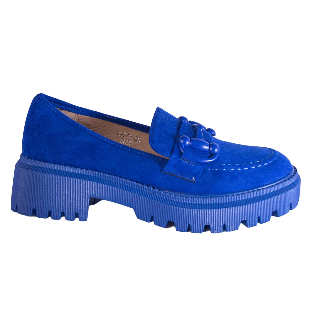 Europeon Union Women Blue Chamois Shoes #2384