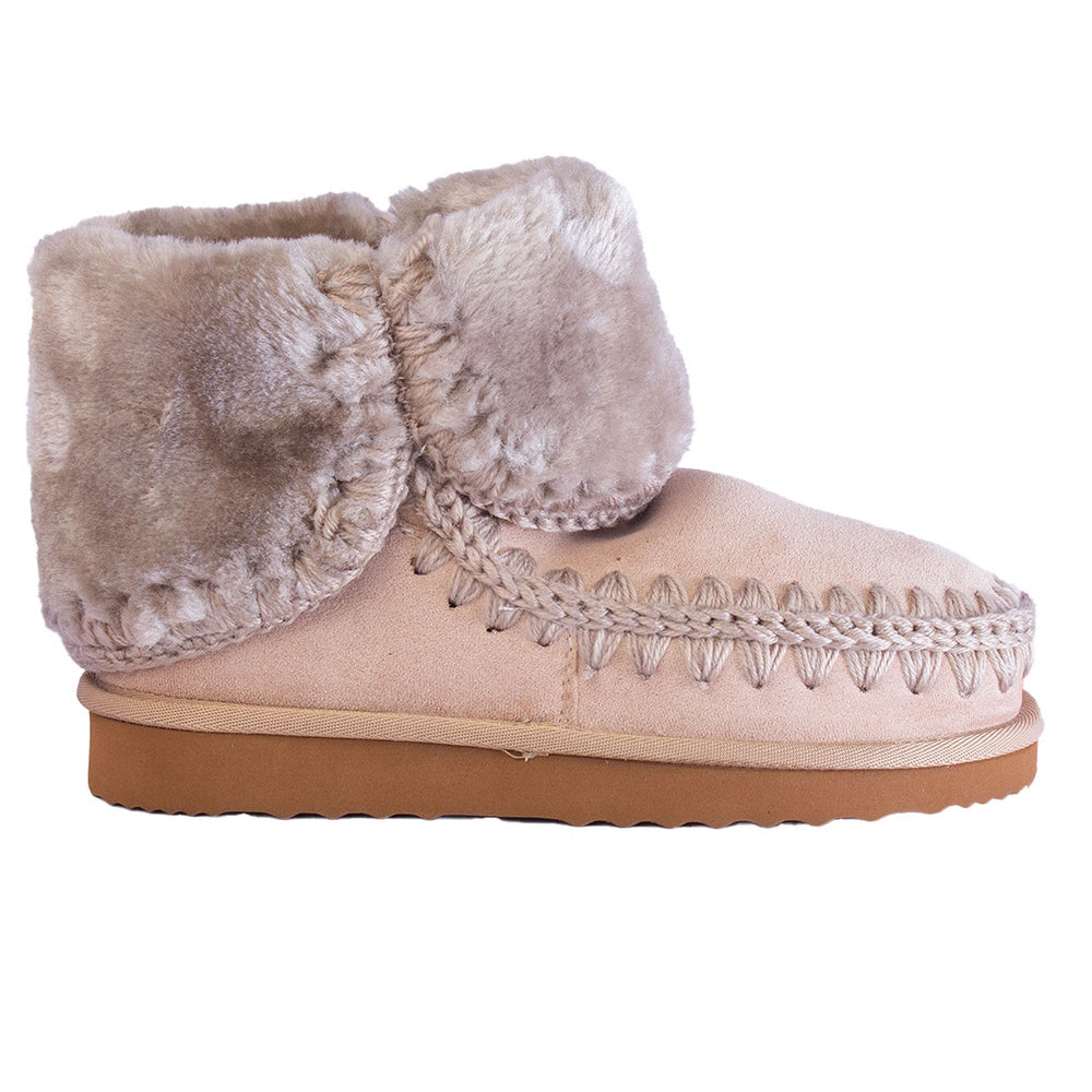 Europeon Union Women Beige Chamois Half Boot #2408