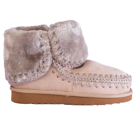 Europeon Union Women Beige Chamois Half Boot #2408