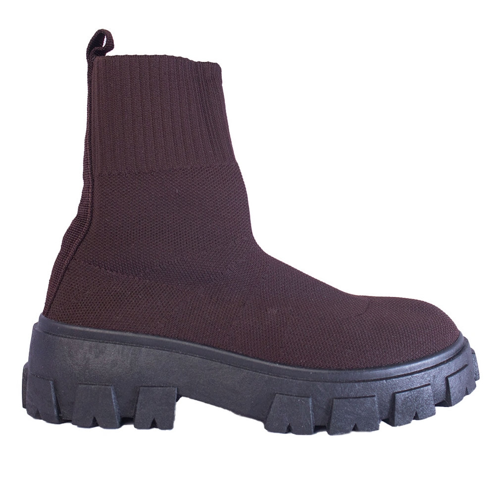 Europeon Union Women Brown Cloth Half Boot #2424
