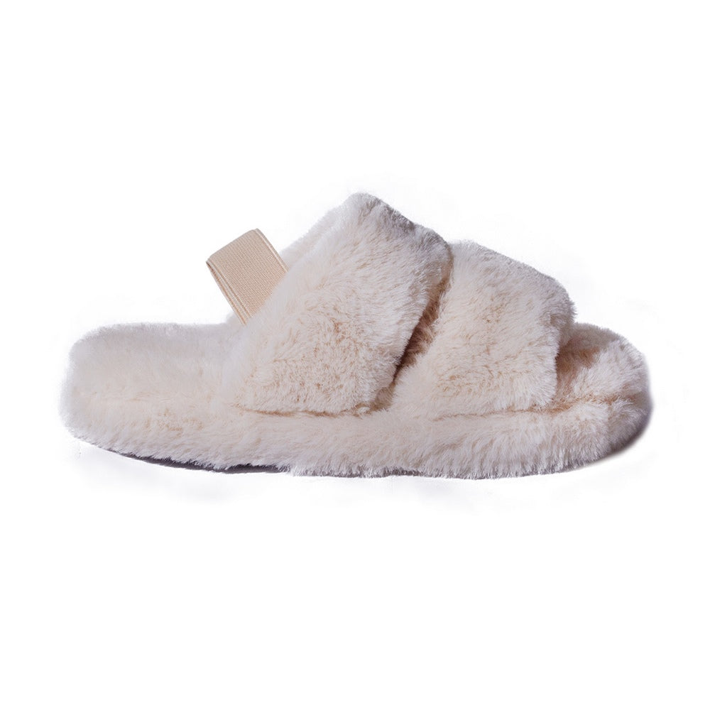 Europeon Union Women Beige Fur Slipper #2451