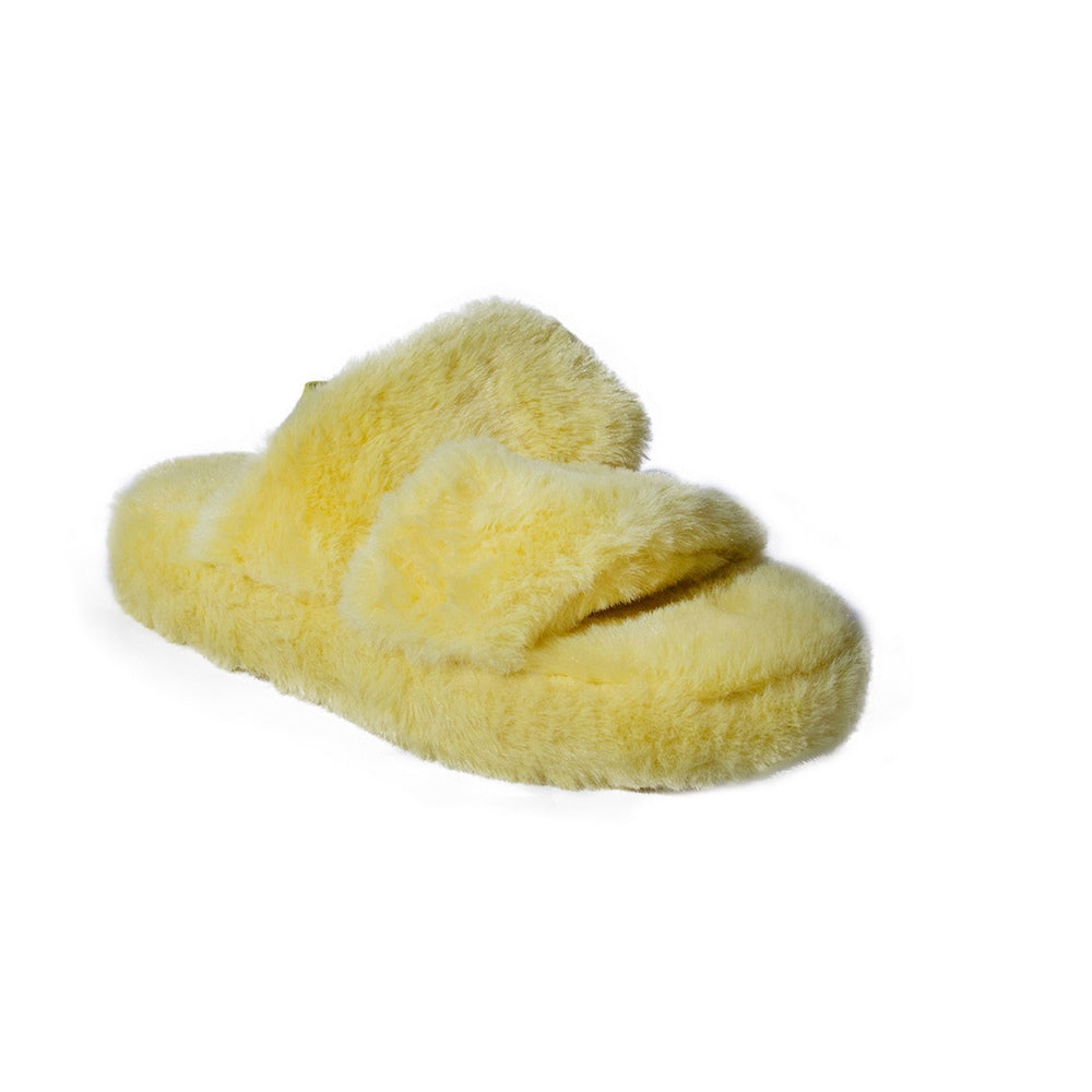 Europeon Union Women Yellow Fur Slipper #2452