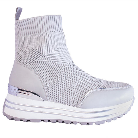 Europeon Union Women Grey Cloth Half Boot #2505
