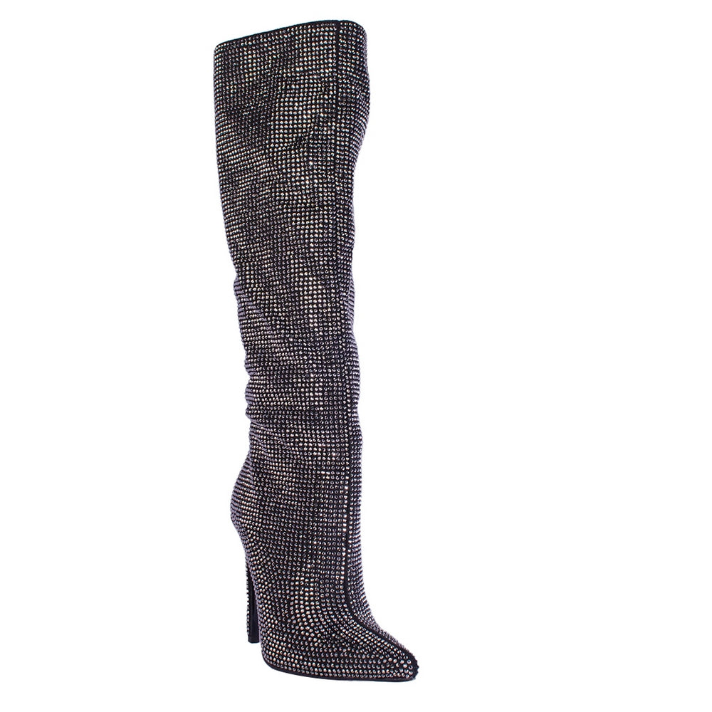 Europeon Union Women Black Glitter Boots #2518