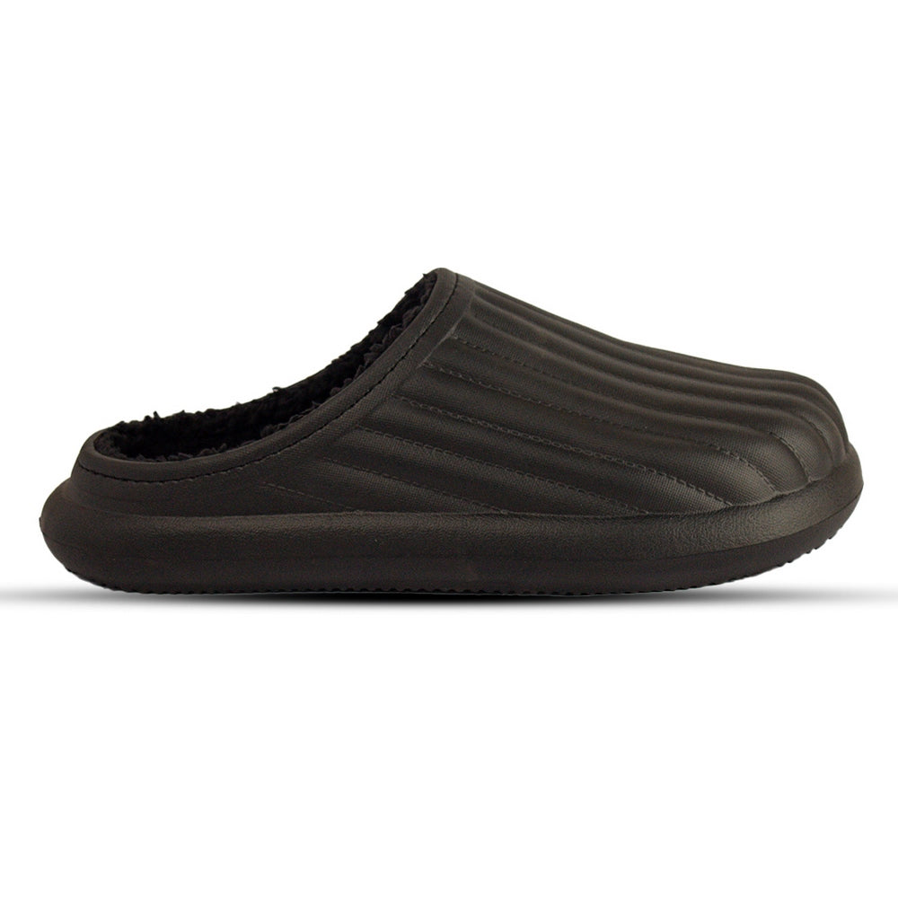 Europeon Union Women Black Rubber Winter Slipper #2540